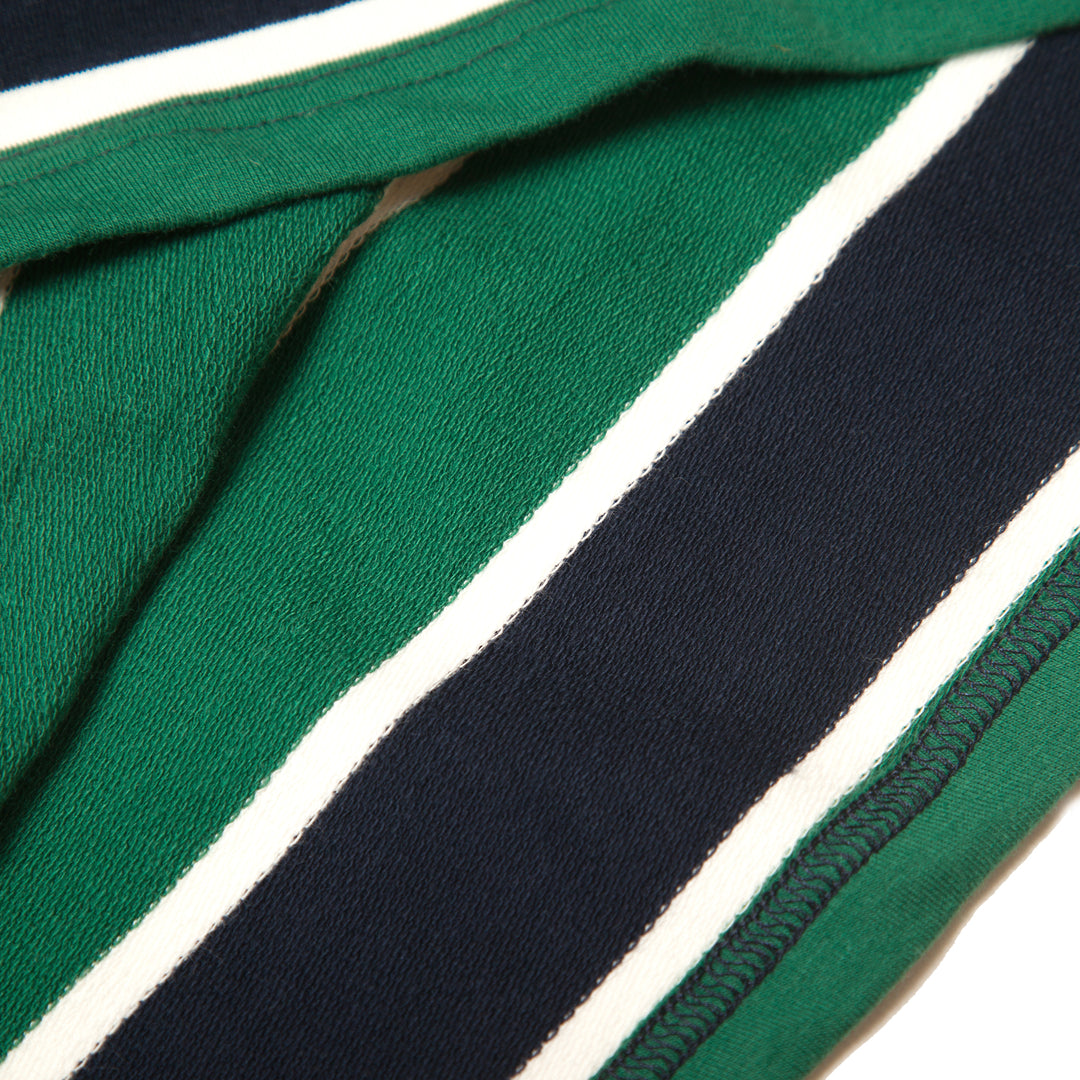 Blacksmith - Striped Long Sleeve Polo - Forest Green