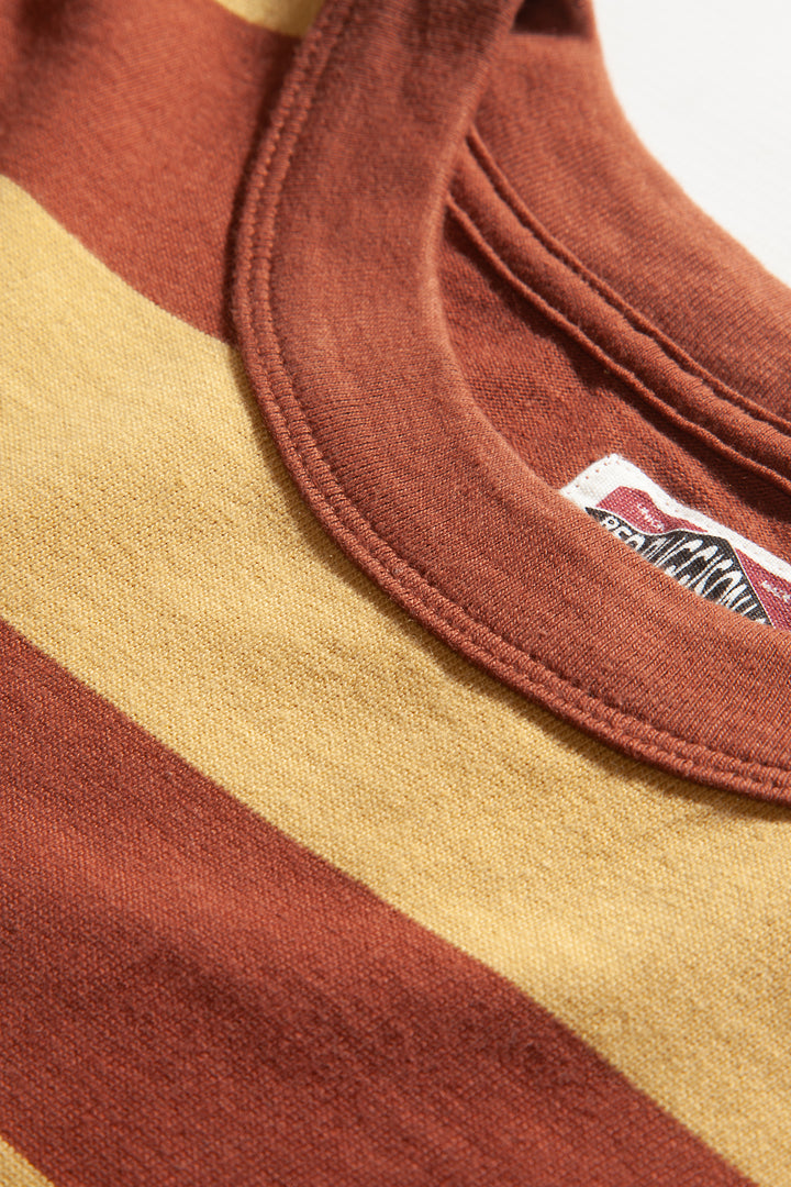 Red Ruggison - Border Long Sleeve T-Shirt - Yellow/Brown