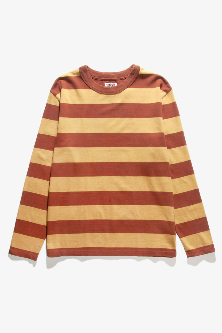 Red Ruggison - Border Long Sleeve T-Shirt - Yellow/Brown