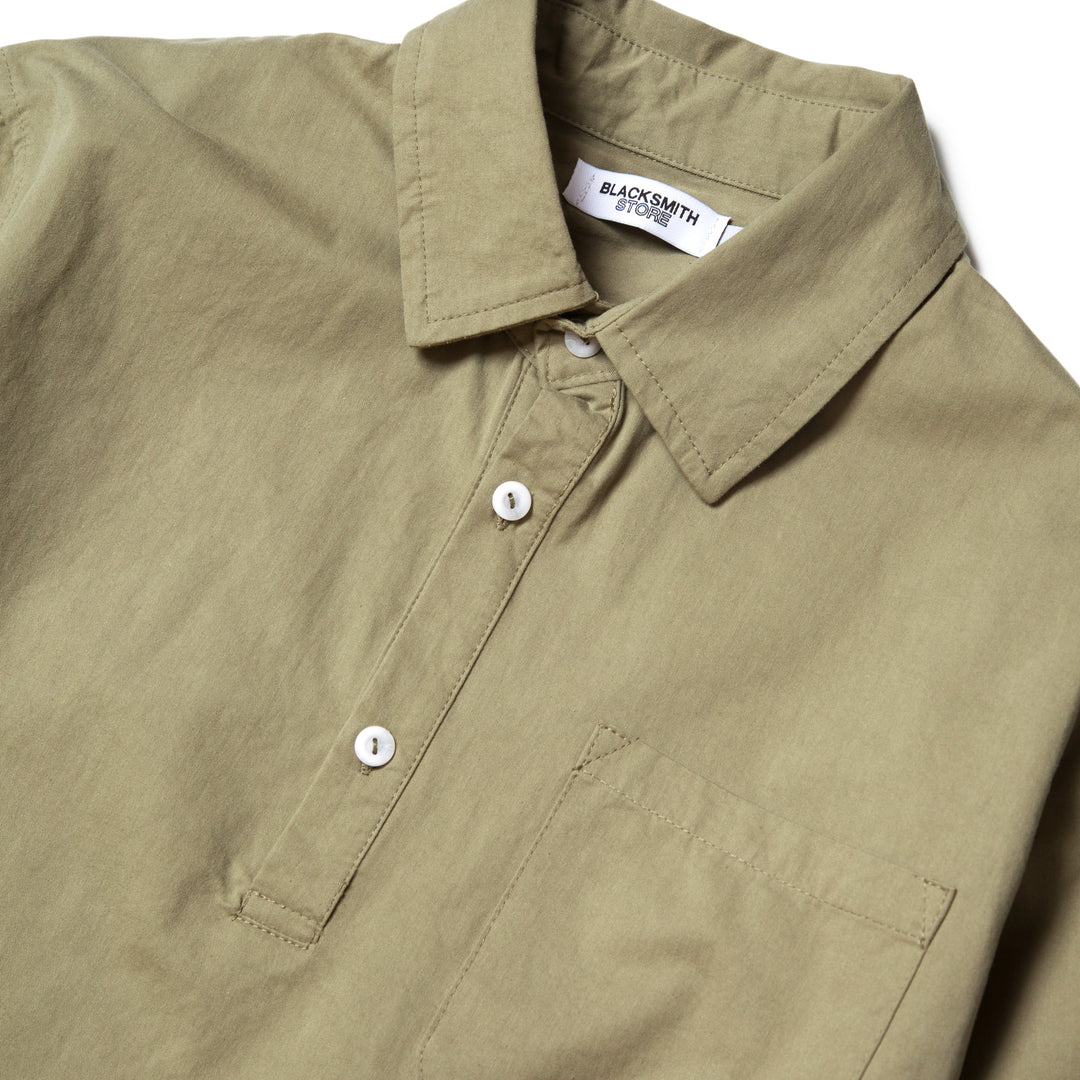 Blacksmith - Washed Popover Shirt - Olive